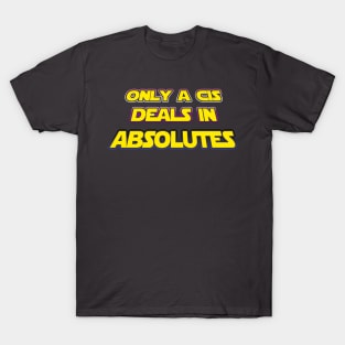 Only a CIS deals in absolute - Genderfluid flag outline - wtframe T-Shirt